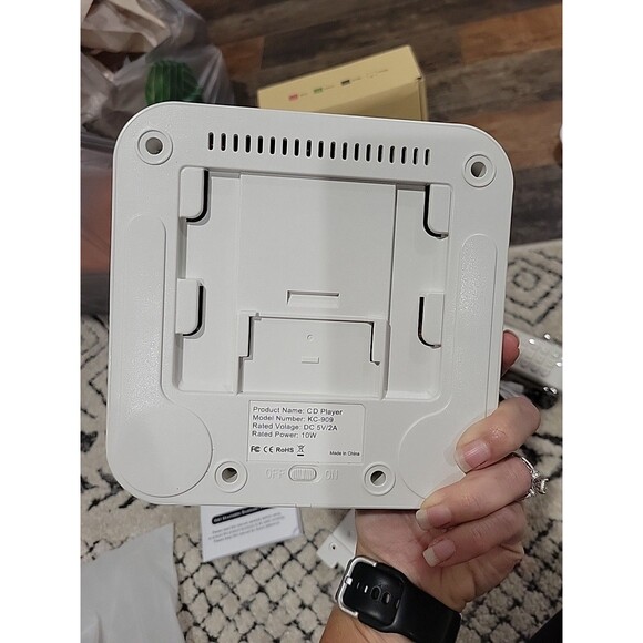 Wall Mountable CD PLAYER Music & FM Radio Bluetooth USB Remote White NEW Listbin - Picture 10 of 14